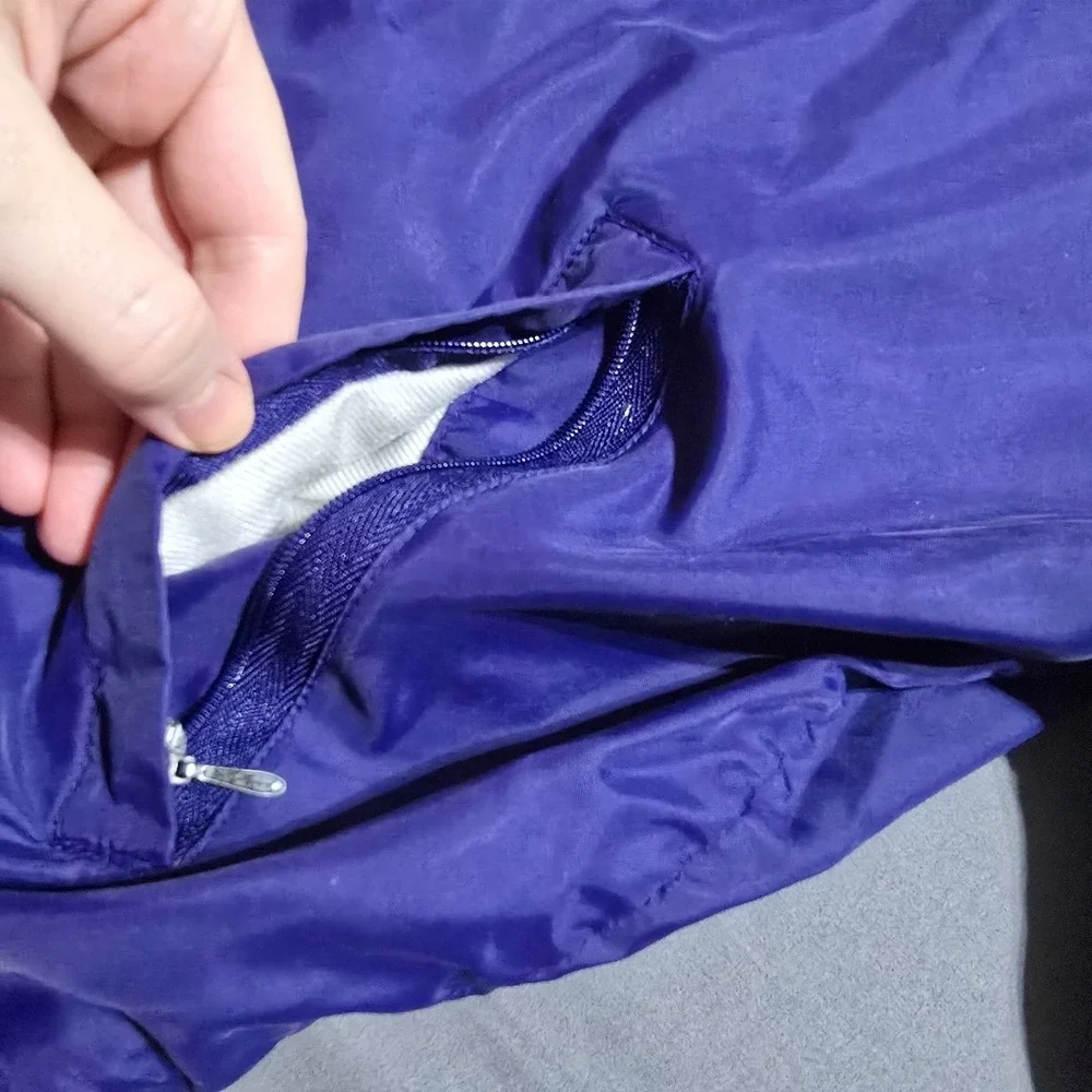 Nike Windbreaker Jacket Womens Medium Purple Vintage Snap Front Coaches Lined